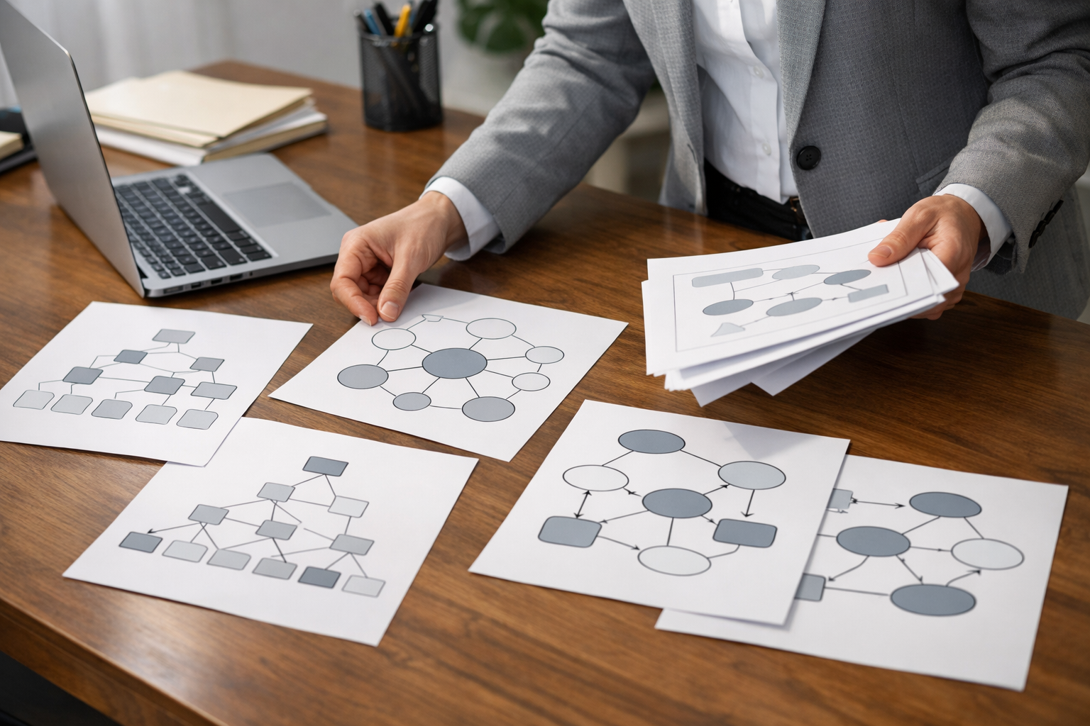 Professional organizing documents showing entity relationships.