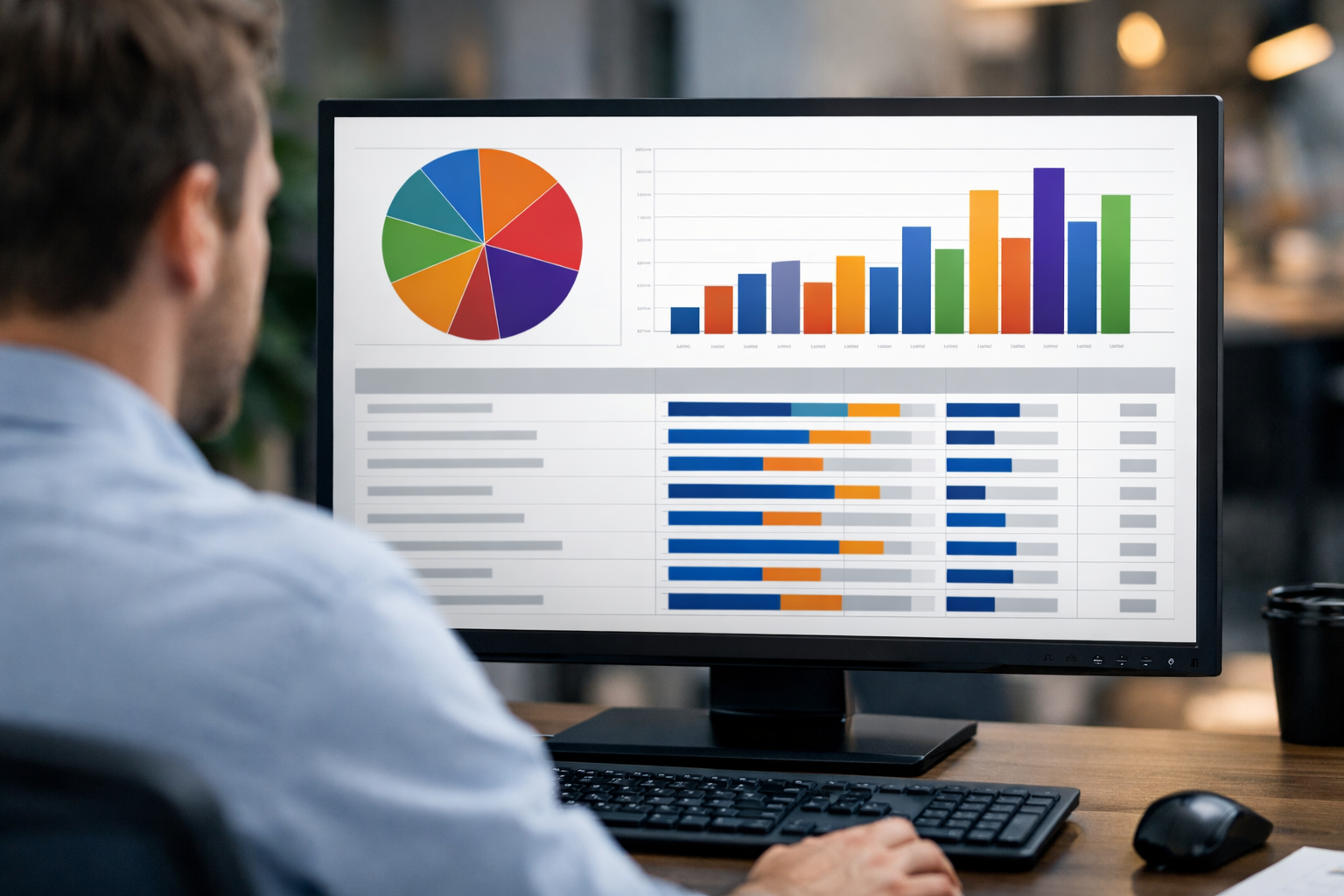 Marketer reviewing anchor text diversity on a computer screen.