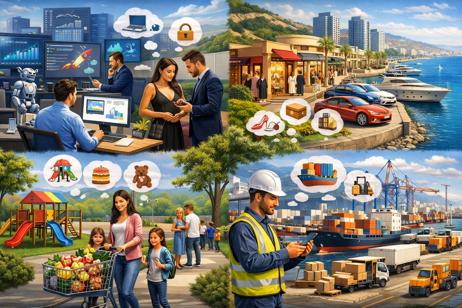 Haifa business districts showing diverse customer search patterns.