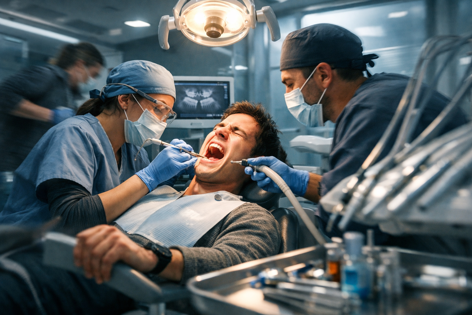 Modern dental office showing urgency of emergency care.