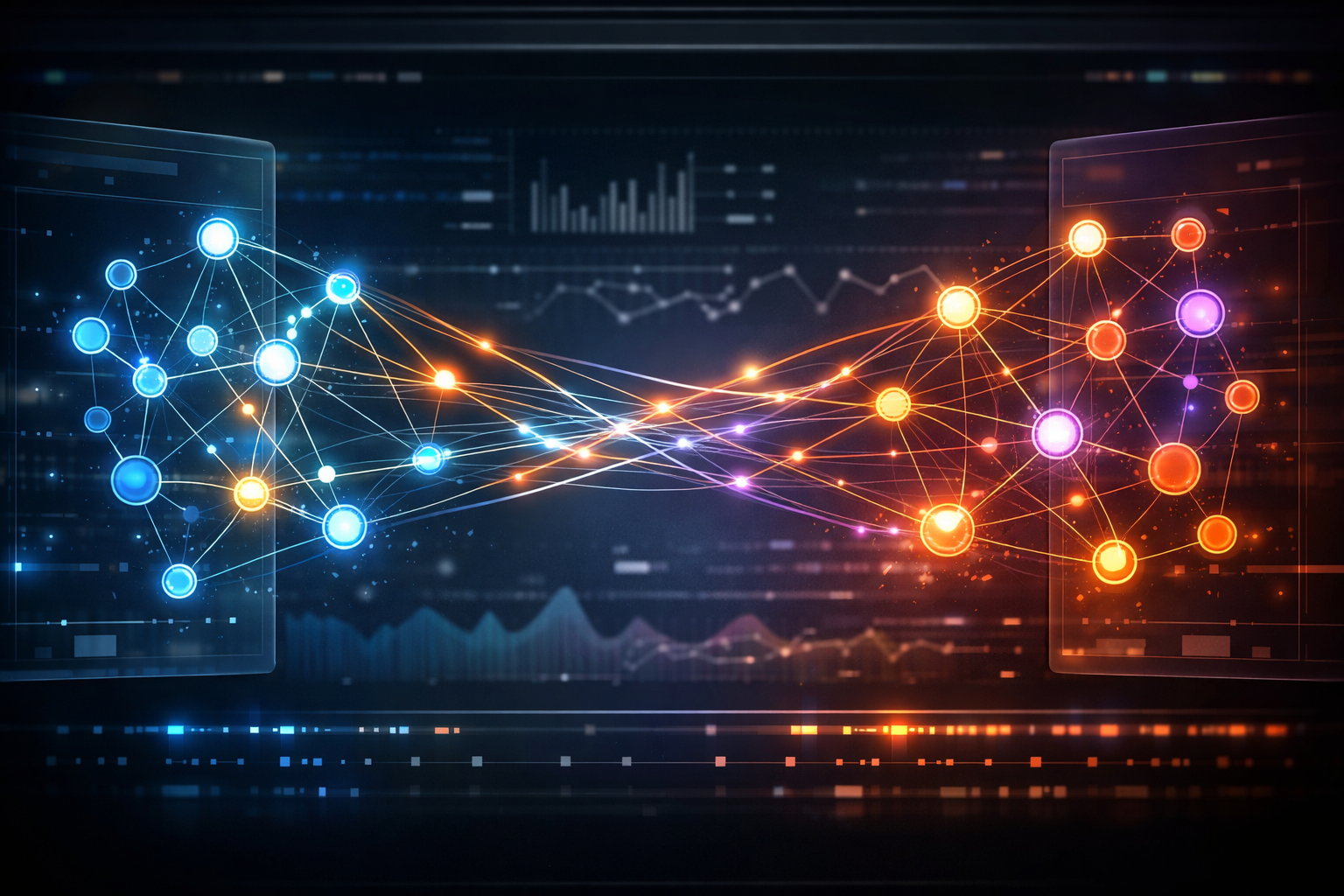 Digital interface showing entity extraction with connected data points.