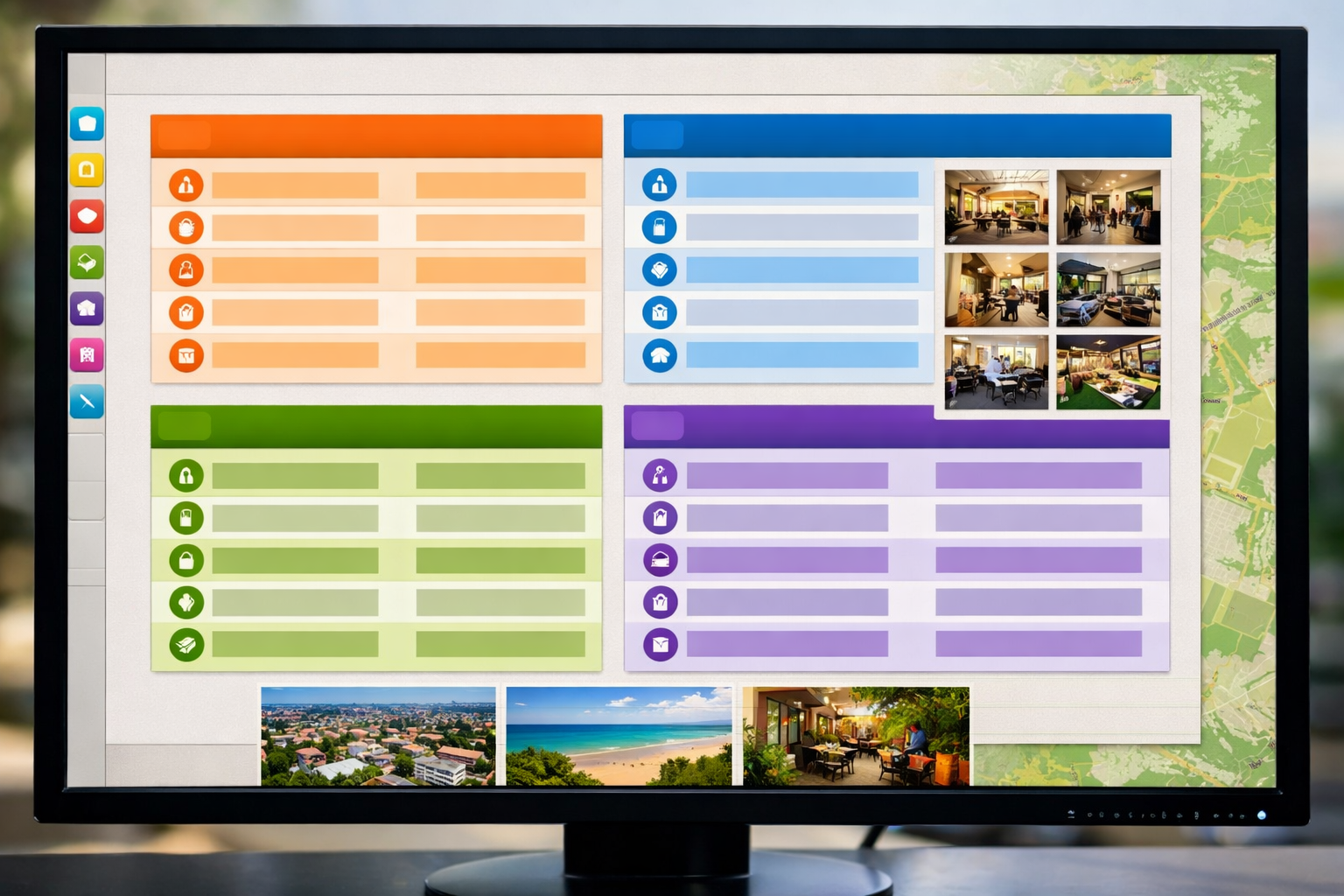 Directory listing page on screen with regional business sources.