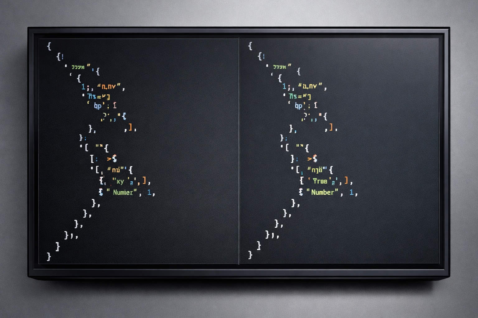 Digital menu with Hebrew and English text.