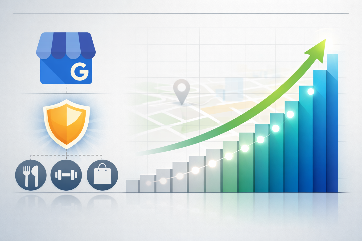 Display showing impact of multiple categories on Google Business Profile views.