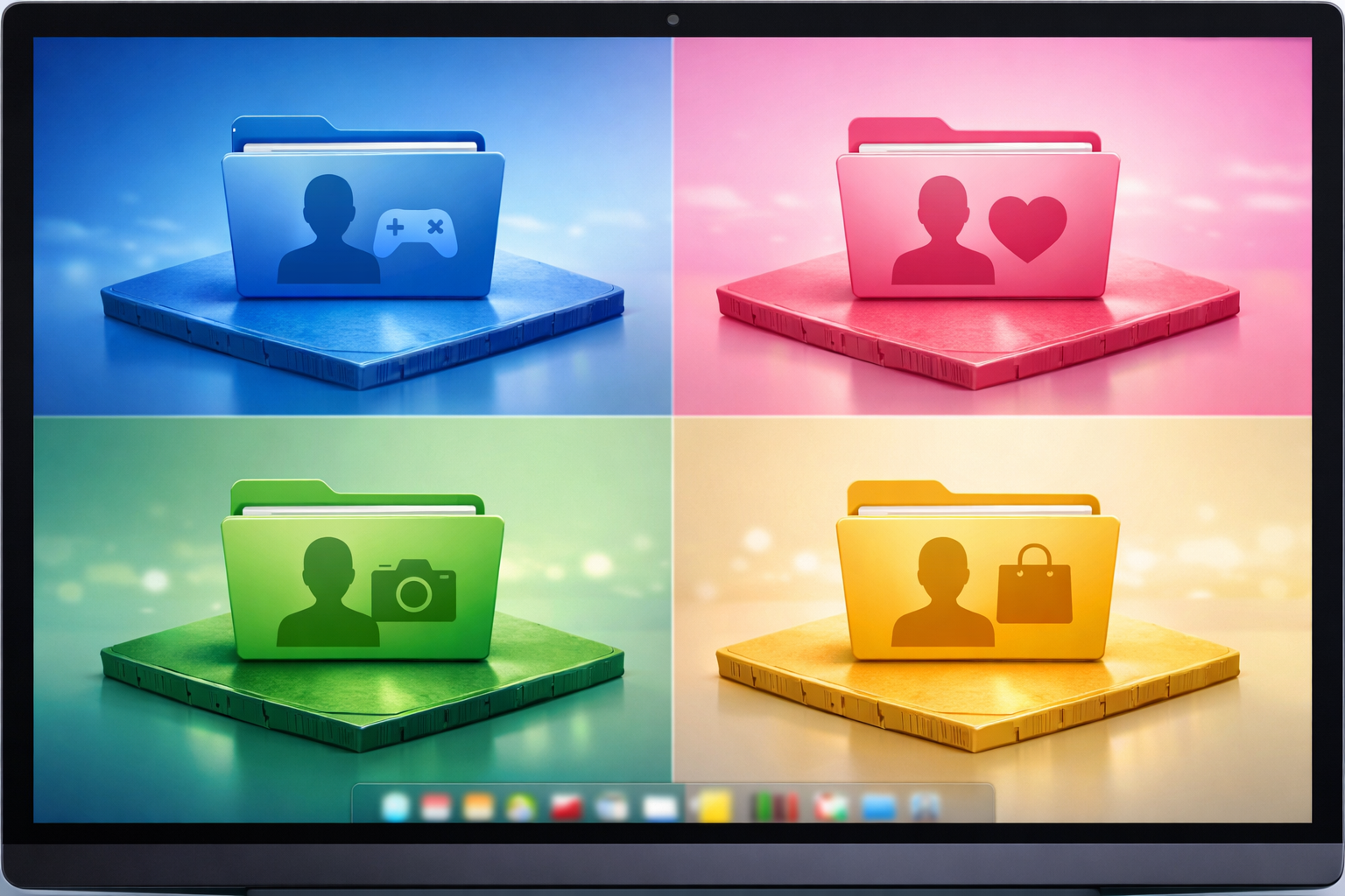Screen showing distinct folders for profile isolation in browsers.
