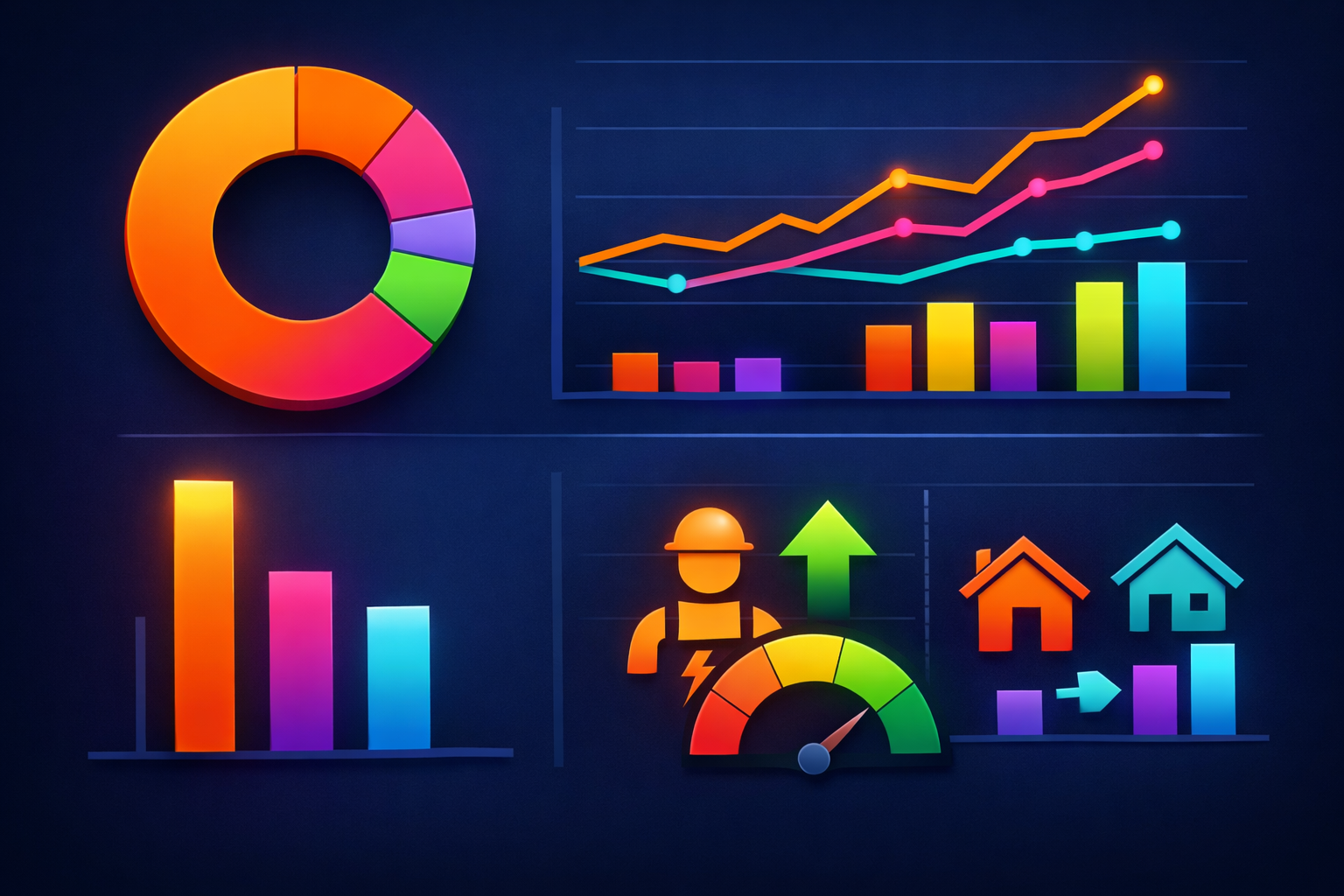 Business dashboard showing conversion rates for Rishon LeZion keywords with charts.