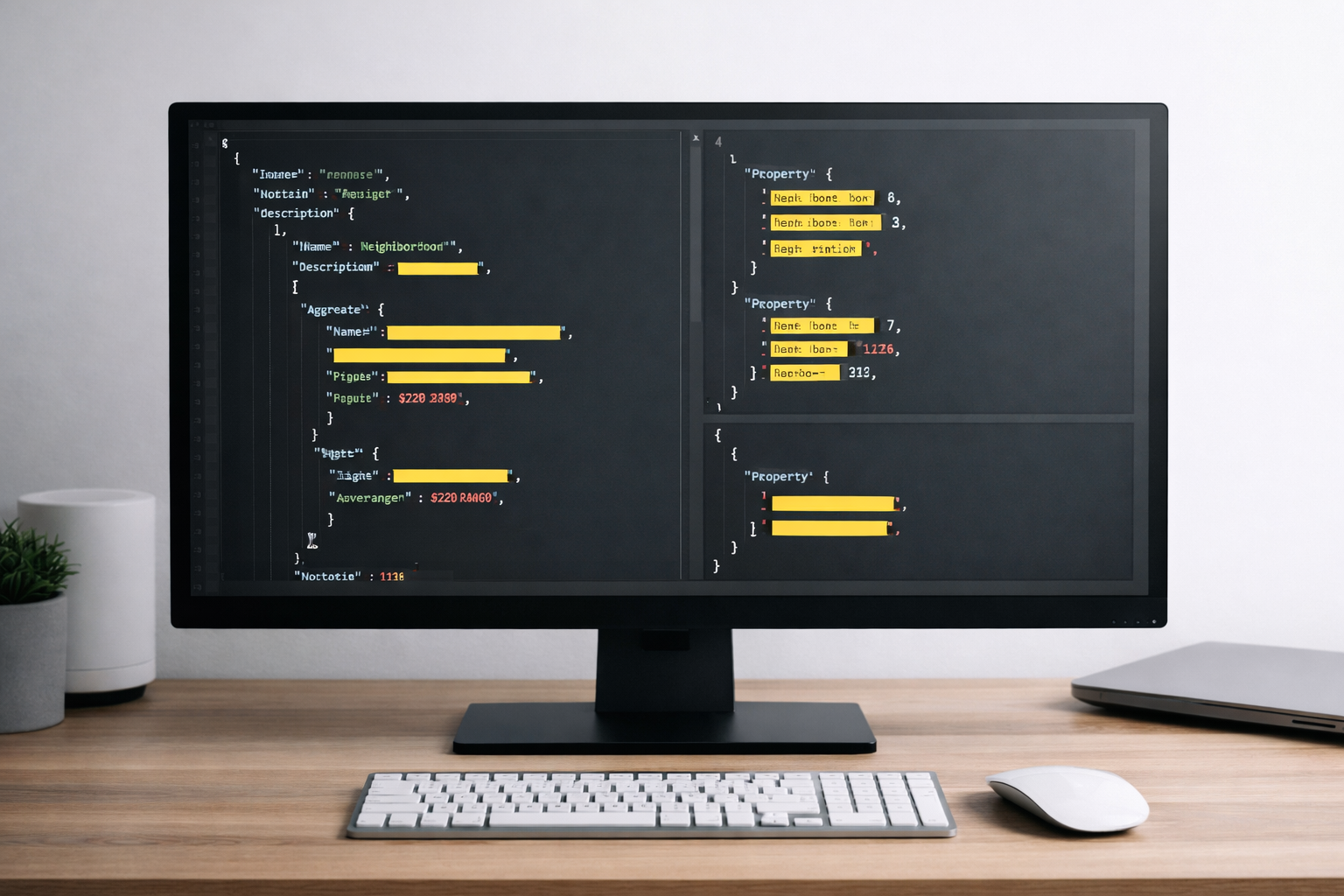 Screen showing schema markup code for real estate pages.