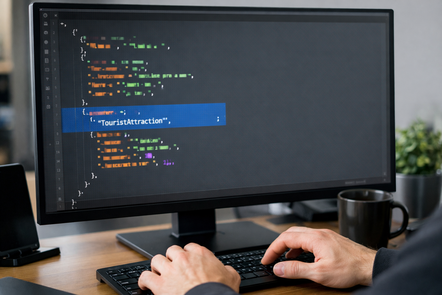 Screen showing schema markup for Nazareth religious site.