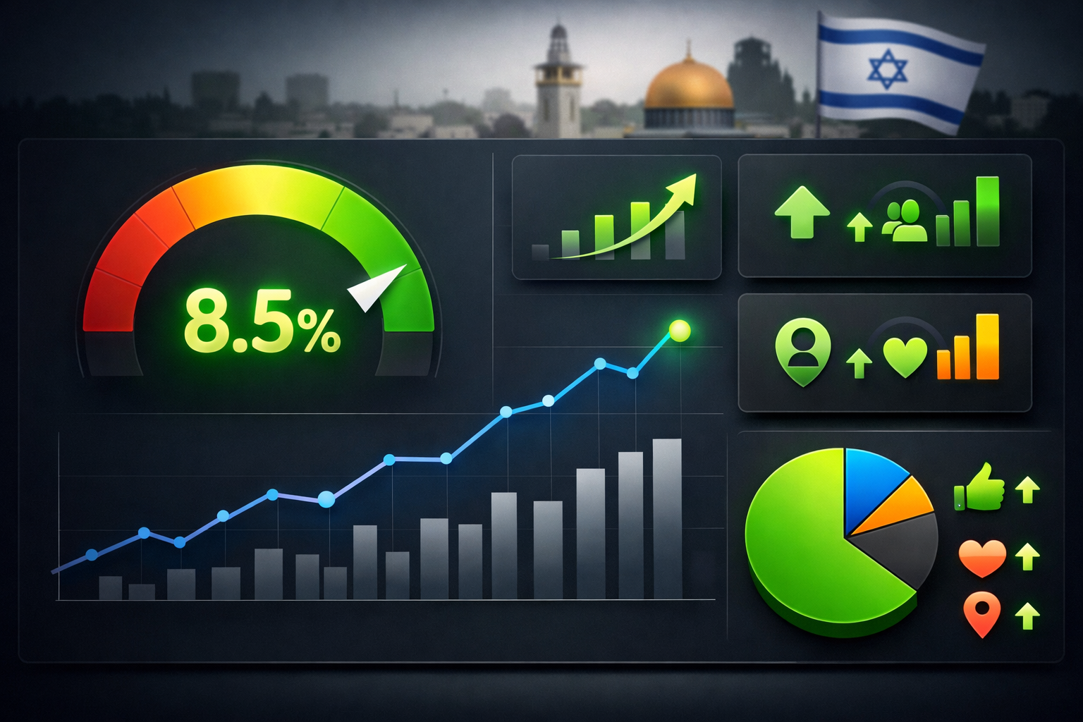 Digital dashboard with metrics for click-through rates