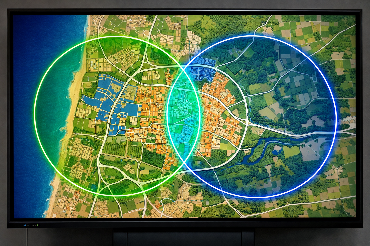 Map of Hadera with industrial and residential areas highlighted.