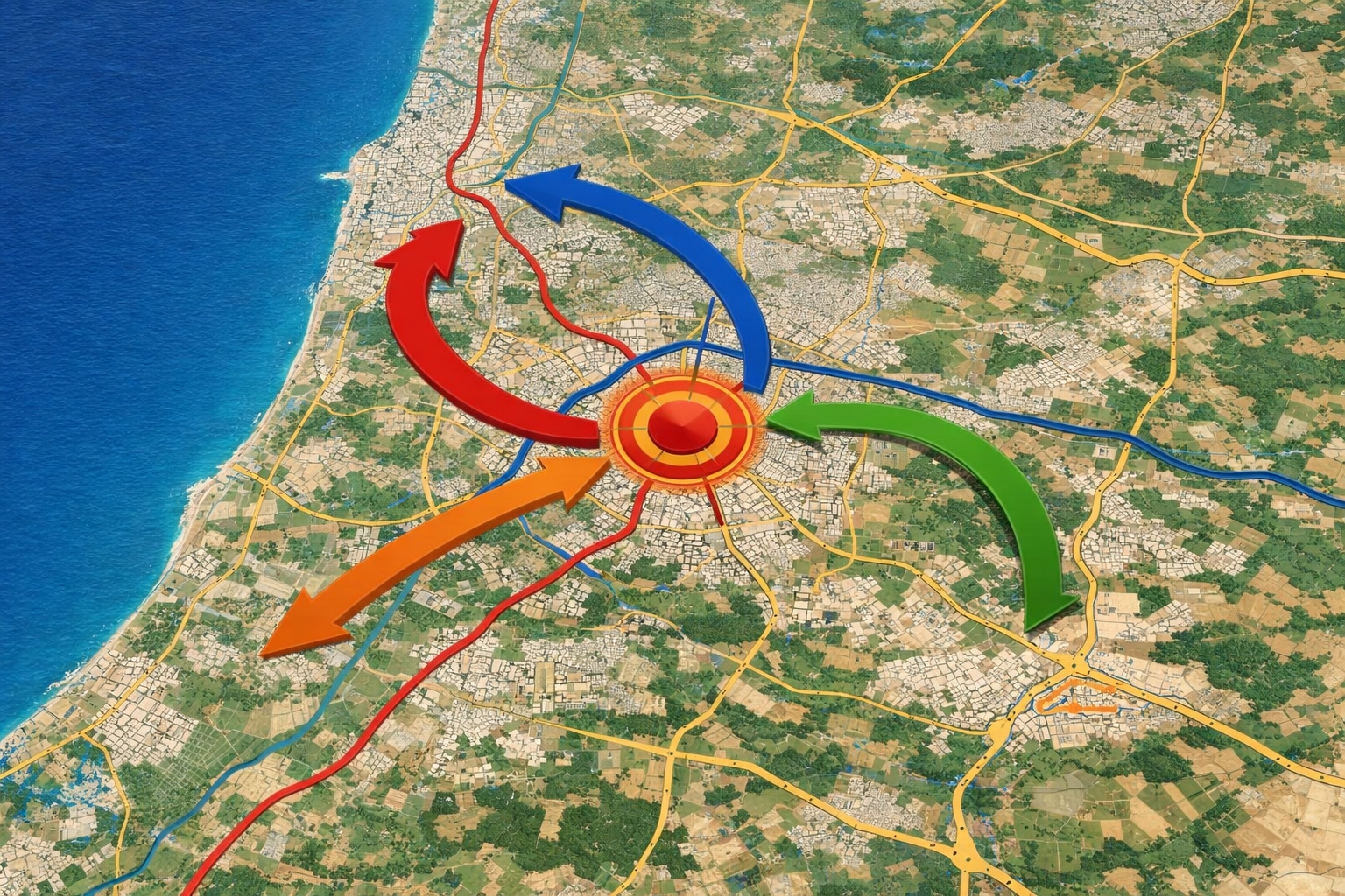 Map of central Israel showing Rishon LeZion and nearby cities with traffic routes.